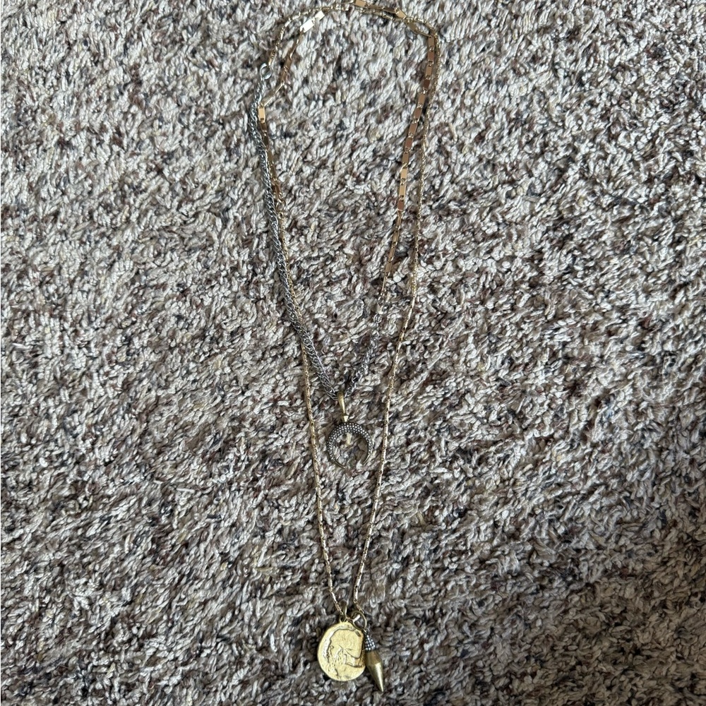 Stella & Dot Gold and Silver Minimalist Necklace